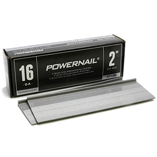 Ноктите Powernail L20016 16 калибър, дължина 2 инча, L-образна форма на нокти за паркет (кутия от 1000)