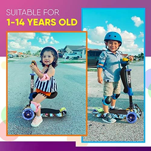 3-Колесен скутер за деца - Поставка и круиз за деца/детски Играчки за деца, Сгъваеми скутери с регулируема височина, плъзгане палубата,