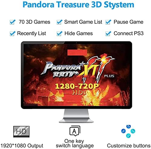 3D Аркадна игра конзола Pandora Съкровище - Установено 5000 игри, Търсене на игри, Поддръжка на 3D игри, Добавянето на други игри, резолюция 1280х720Р, Списък избрани онлайн игр