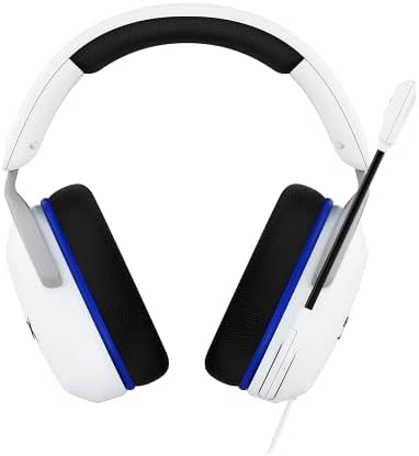 HyperX Cloud Stinger 2 Core - Детска слушалки за Playstation, лека носи етикет за услугата слушалки с микрофон, функция на завъртане за изключване на звука, 40-мм водачи - Бели