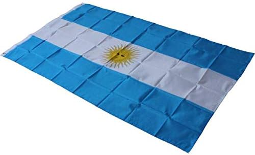 Zerlibeaful 3 Банер 5 Футболен Флаг на Аржентина 3x5 Национален x Друг (Бял, един размер)