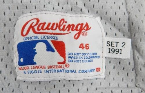 1991 Детройт Тайгърс Е игра, Пусната От Сиви тениски, на Практика отбивания 46 810 - Използваните в играта тениски MLB