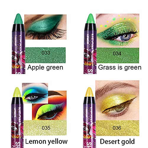 Корлеоне Eyeshadow Stick12 Цветове, Мерцающая Матова Блестяща Пръчка За Сенки За Очи, Холографски Грим, Водоустойчив Устойчиви