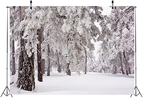 CORFOTO Плат 9x6 фута Зимния Фон Тематична Фотография Снежните Отблясъци Бял Скреж Дърво Гора Снежинка на Фона на Коледа Душата