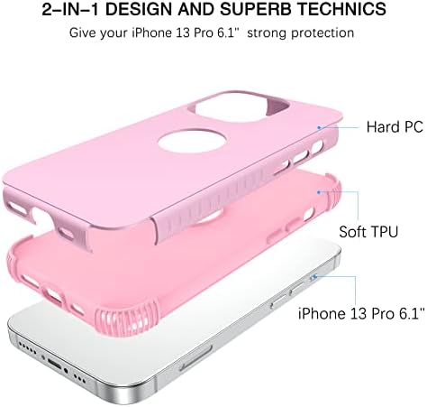 BENTOBEN е Съвместим с калъф за iPhone 13 Pro, 2 в 1 Сверхпрочный Хибрид устойчив на удари Твърд КОМПЮТЪР, Мека Броня от TPU, Защитни