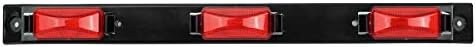 Partsam 17 Инчов Червена Светлинна Лента за идентифициране на ремаркето на камион 3-Light Водоустойчив Запечатани Led Светлинна лента за ремарке