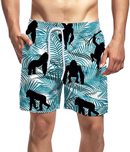 Bmisegm къси Панталони за Мъже, Мъжки Ежедневни Летни Плажни Шорти с Принтом, Свободни Ежедневни Модни Шорти, Свободни Мъжки Плажни