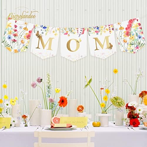 Декорации за Деня на майката NICROLANDEE - Банер с Цветен Модел в Селски стил, 3D Златна Пеперуда за рождения Ден на майката, Ден на майката, една Бъдеща майка, Нова майка, н?