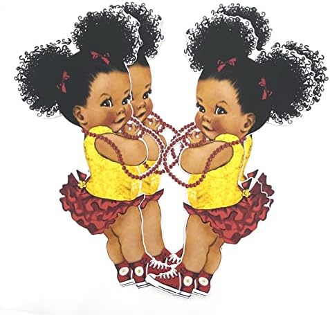 Деколтета Златисто-Червени афроамериканские панталони с рюшами За малки момичета, украса за душата, Едностранно принт (11 инча - 6 бр.)