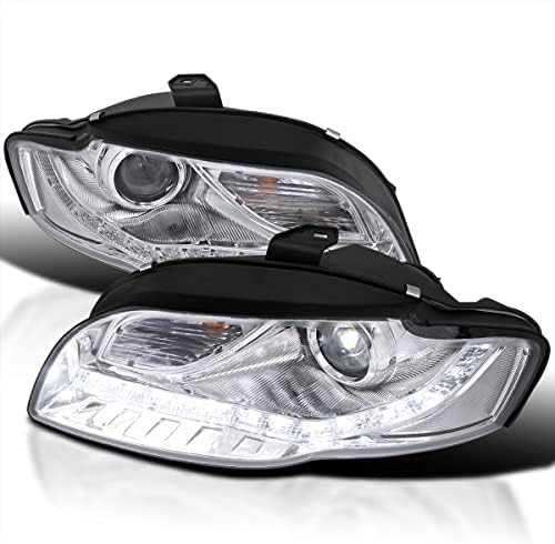 SPEC-D ТУНИНГ LED Хромиран Корпус Прозрачни Лещи Проектор Фарове Налобные Светлини е Съвместим с 2006-2008 Audi A4 Всичко, Лява