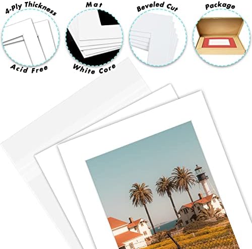 Golden State Art, Опаковки от 25, 11x14 бели постелки с картинки, Пълен комплект - Подходящ за Снимка 8,5x11 / Сертификат - Висококачествени