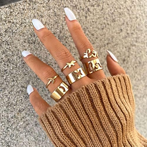 На 17 КМ 70 Бр., Комплект Златни Пръстени за полагане на жените и подрастващите момичета, Комплект Сребърни пръстени в стил Бохо, Комплект пръстени в стил Midi, Набор от ?