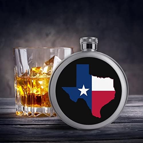 Флаг на щата Тексас Карта Стомна Кръгла Фляжка за Алкохол Сладки Стоманени Флакони За Уиски Преносими Калъфи За Винени Бутилки Флакони