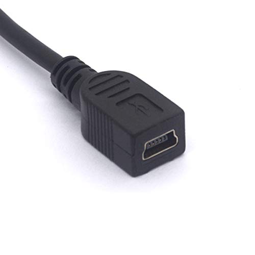 Удължител за кабел Micro USB към Mini USB под прав ъгъл - 90 Градуса B Адаптер Micro USB Male to Mini Female Connector за
