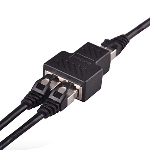 Жак-сплитер, RJ-45, Aoiutrn Dual LAN Ethernet Конектор USB 1-2 Женски Мрежов адаптер, Съвместим с Cat5, Cat5e, Cat6, Cat7