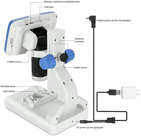 n/a 200X Дигитален Микроскоп 5 дисплей Видео Микроскоп Електронен Микроскоп Истински Научен Биологичен Инструмент