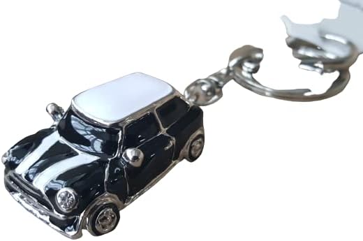 Мини-стил Кола Ключодържател Подарък от Кристал детайл Купър Новост (черен (сребърна украса))