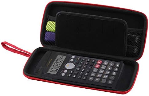 Твърд калъф за графичен калкулатор Navitech Red с чанта за съхранение, Съвместими с Casio Graph-25