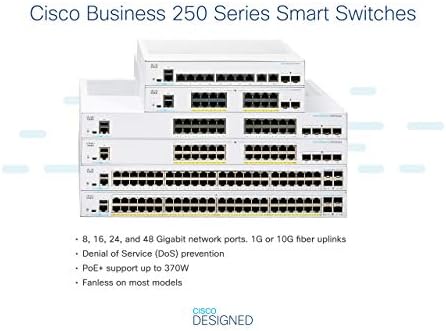 Интелигентен комутатор Cisco Business CBS250-8T-D | 8-портов GE | Тенис | С ограничена доживотна гаранция на оборудване (CBS250-8T-D-NA)