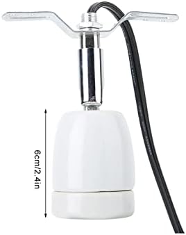 Основата на подгряващата лампа Joyzan с мощност 300 W, Керамични Притежателя на отоплителния лампа E27 за Влечуги, Гнездо за крушка с въртящи се скоби на 360 ° и ключа за Акв