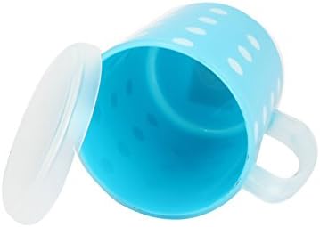 Qtqgoitem Дръжка със синьо прекъснатите модел, Бутилка за вода, Чашата за плакнене на зъби, четка за Зъби с капак (модел: 5a9