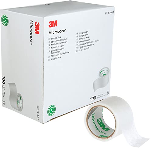Хирургическа лента 3M™ Micropore™, 1530S-1, ролка за един пациент, 1 инча х 1 1/2 ярд (2,5 см х 1,37 м), 100 ролки / кутия