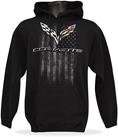 Мъжки hoody с качулка West Coast Corvette C7 Corvette American Legacy - Черен (X-Large)