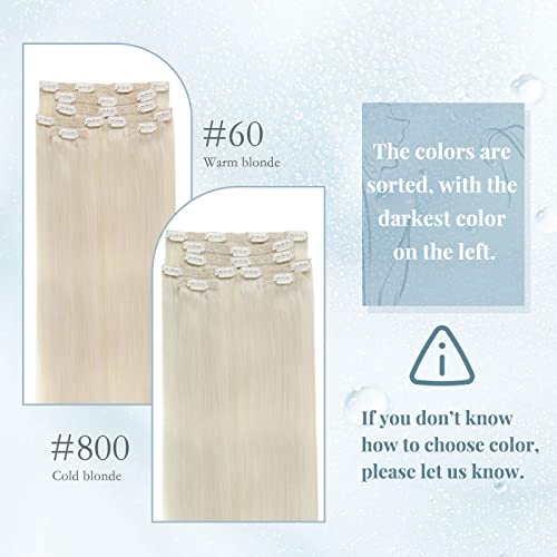 Купувайте заедно, спестете повече: #800 Бели Руса естествена коса за удължаване в опашката 12 инча 70 г и кафява шнола за коса разширения Balayage 12 инча 80 g (2 опаковки)