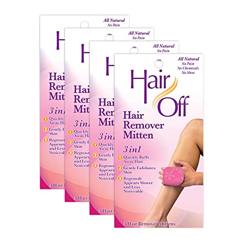 Варежка за епилация Hair Off - Напълно натурална, безболезнен и без химикали - Премахване на космите по цялото тяло - Забавя и намалява прераждане - Ексфолиране на кожат?