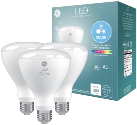 Led лампи на GE Lighting LED +, променящи цвета, с дистанционно управление, не се изисква приложение или Wi-Fi, лампи за вътрешно