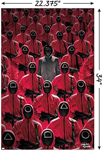Тенденции в Международната игра на Netflix Калмар Game - Основен Художествен Плакат на стената, 22,375 x 34, Версия без рамка