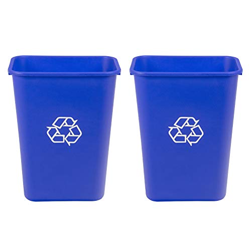 Офис кошче за отпадъци Commercial обем 3 литра, Синя с логото на Рециклиране, 6 опаковки
