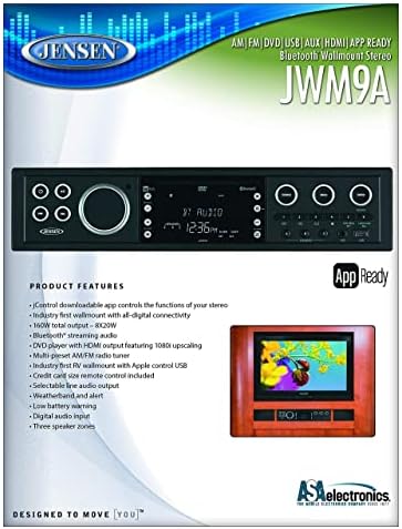 Стерео JWM9A AM|FM|DVD | USB | AUX| HDMI | BT | APP Ready в стила на кино с монтиране на стена Bluetooth с управление чрез