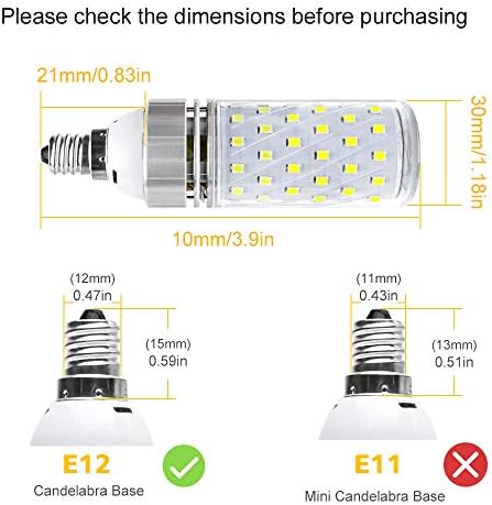 Led Царевица лампи E12 мощност 16 W, Дневна светлина 1500ЛМ, Бяло 6000 К, CRI80+, Еквивалент на лампи с нажежаема жичка с мощност
