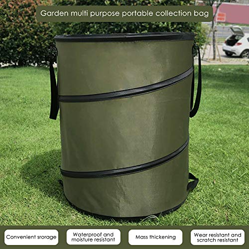Поп Кошчето за къмпинг, Складное Кофата за Боклук от 30 Литра, Торба за многократна употреба за боклук, Кошче за отпадъци на открито в двора (Зелен) (2)