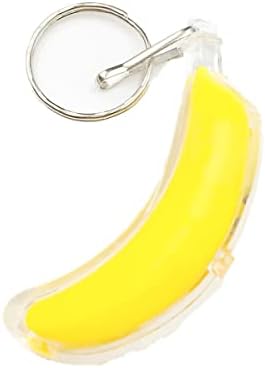 1 БР. Мини-LED Размер на Ключодържател с Банан, Светлина Ключодържател С Изкуствени Плодове, Светещи Жълти Или Зелени Банани
