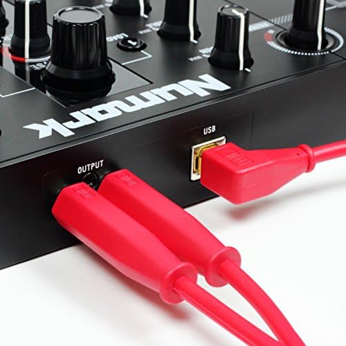 Цветни кабели DJ TechTools Правоъгълен кабел USB A USB B | 1,5 метра / 5 фута | Оптимизиран за звук | Защитен от смущения | Кабелна замазка (син)