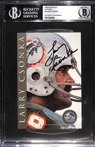 18 Лари Чонка - 1998 Футболни картички Ron Mix HOF Platinum Autos (Звезда), Футболни топки БГД с автограф
