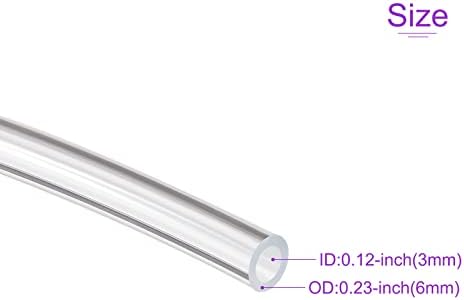 DMiotech 3.0 мм ID 6 mm OD Прозрачна PVC Тръба Гъвкав Прозрачен Маркуч Винил Тръба за Седене Водопроводна Тръба, Въздушна Тръба