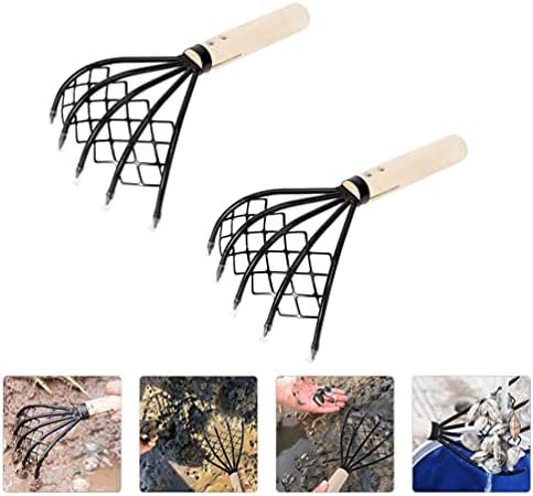 Happyyami Инструменти 4 бр. Плажни лопата за копаене на наклона с вкара мрежа Японски наклона на Черупка на мида Багер Ракел за миди от неръждаема стомана