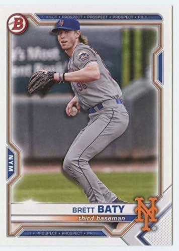 Боуман Драфт 2021 #BD-130 Брет Бати, начинаещ Ню Йорк Метс МЕЙДЖЪР лийг бейзбол, Бейзболна картичка