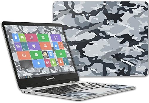 Корица MightySkins е Съвместим с Samsung Chromebook Plus 12,3 (2017 - Сив камуфлаж | Защитно, здрава и уникална vinyl филм | Лесно се нанася, се отстранява и обръща стил | Произведено в САЩ