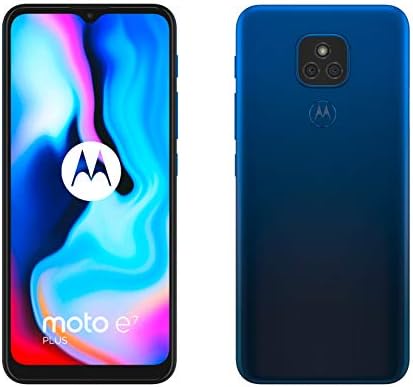 Смартфон Motorola Moto E7 Plus с две SIM-карти, 64 GB ROM + 4 GB RAM (само GSM | без CDMA), отключени от завода 4G / LTE (в синьо) - Международната версия