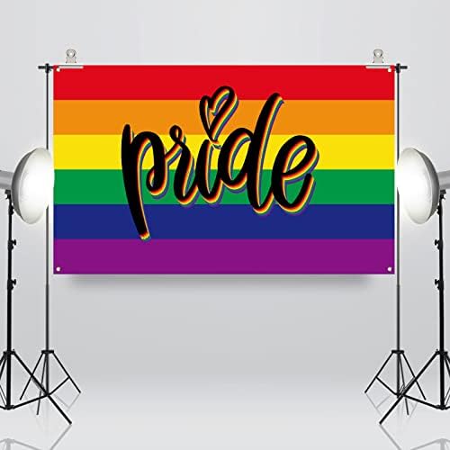 Sunwer Pride Photo Booth Фон Юни ЛГБТ-Празник на Декор За Парти Гей-Дъги В Помещението На Открито Стенен Фон За Украса