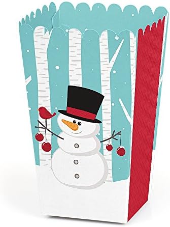Голяма точка за щастие Нека вали сняг - Снежен човек - Кутии с Пуканки за празници и коледни предложения - Комплект от 12