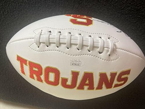 О Джей Симпсън е Подписал футболна топка с логото на USC Trojans и Свидетелствувам Удостоверяване на JSA