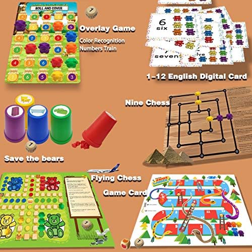 Играчки Boogem Rainbow Counting Мечета за децата, Подарък Комплект от 115 бр. Счетных Плюшени Мечета с Чаши за сортиране по Цвят, Забавни