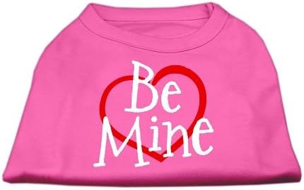 Тениска с трафаретным принтом Be Mine Ярко Розов цвят Lg (14)