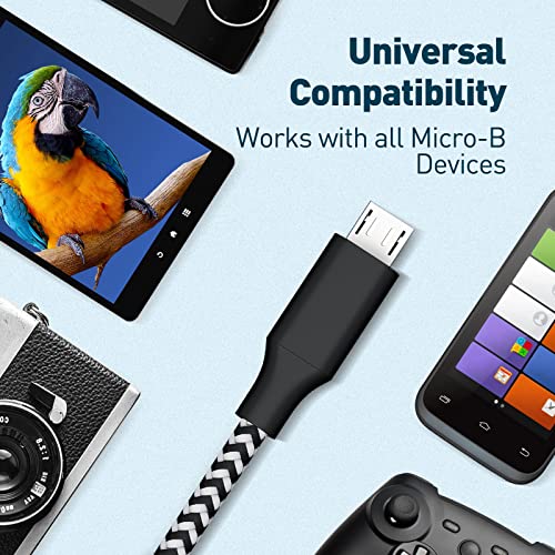 Къс кабел зарядно Micro USB с дължина 0,8 метра, 3 комплекта Зарядни кабели в найлонов оплетке за Samsung Nexus, LG, Смартфони,
