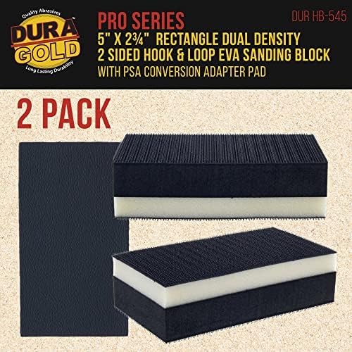 Правоъгълен Опесъчаване блок Dura-Gold серия Pro 5 x 2-3/4 с двойна плътност, двупосочен от ЕВА, с подплата, под формата